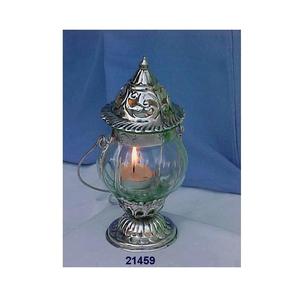 Unique Design Silver Brass Clear Glass <b>Tealight</b> <b>Lantern</b> Decorative Item for Home & Garden - Product Image 1