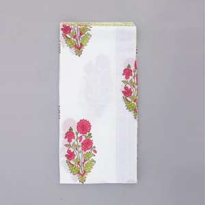 Mujeres Blanco Block Print Diseñador Algodón Venta al por mayor Bufanda Estola Dupatta 100X250 Cm - Product Image 3