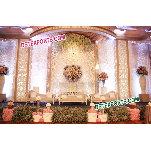 結婚式のステージファイバー彫刻の背景/最新の結婚式のフレームとパネル/新しいスタイルの花のデザインファイバーの背景