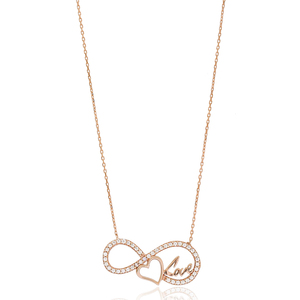 Colgante de amor infinito hecho a mano, Plata de Ley 925 turca, collar elegante y a la moda - Product Image 1