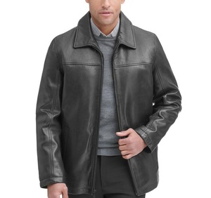 Veste Slim Fit en cuir véritable pour homme avec doublure confortable et fermeture à glissière, tenue quotidienne élégante pour motard d'hiver - Product Image 2