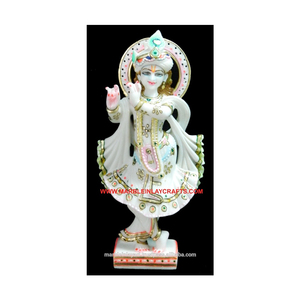 Estatua de Krishna Ji, mármol blanco - Product Image 1