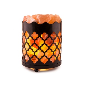 Lampe en sel de roche de l'Himalaya 100% originale, sculptée, forme écologique, style Feng Shui, panier en métal, taille personnalisable, excellente - Product Image 5