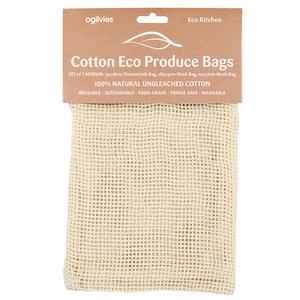 Bolso de mano de malla suave de algodón orgánico, ecológico, reutilizable, fácil de manejar, de secado rápido para el hogar, cocina tejida para vegetales promocionales - Product Image 6