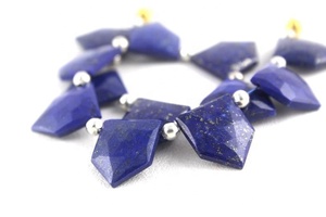 Pierres précieuses Lapis Lazuli naturelles à facettes en forme de pentagone perles de Briolette qualité incroyable fabrication de beaux bijoux - Product Image 6