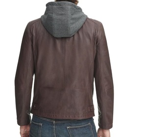 Veste de sport de style motard en cuir véritable classique confortable veste de moto à fermeture éclair centrale à la mode et élégante - Product Image 6