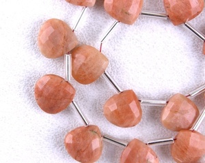 Perles en forme de cœur à facettes de qualité supérieure pour la fabrication de bijoux en pierres précieuses, en forme de pomme, corail, jaspe, vente en gros - Product Image 3