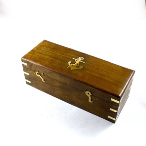 Telescopio pirata antiguo de 18 pulgadas de alta calidad con empuñadura de cuero de sombra roja y caja de madera para regalos - Product Image 5