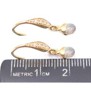 ต่างหูเซอร์คอนรูปวงรีสีทอง14K & 18K ทำจากเงินลาบราดอไลท์ & เงินสเตอร์ลิง - Product Image 4