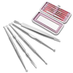 Kit de traitement de l'acné réutilisable en acier inoxydable professionnel de vente chaude Blemish Blackhead Remover 5 Pimple Comedone Extractor Tool - Product Image 4