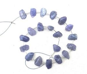 Piedra preciosa de tanzanita natural, Azul forma desigual, Centro rugoso pulido perforado en bruto para la fabricación de joyas, piedra natal - Product Image 3