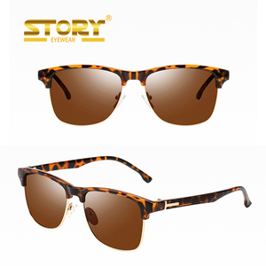Historia WD201960 Europa las mujeres marrón marco medio de gafas de sol con lentes polarizadas espejo - Product Image 1