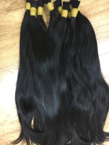 Vietnamien Double Dessiné Vierge Remy Cheveux Soyeux Vague Droite Cheveux En Vrac Matière Première Cheveux Humains - Product Image 5