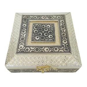 Caja de recuerdo de boda hecha a mano de madera con diseño Hexagonal antiguo/caja de Chocolate - Product Image 1