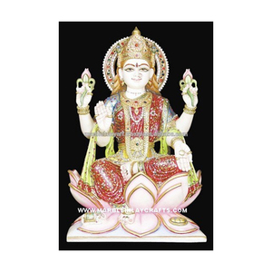 Statue de Laxmi Maa en marbre de Makrana - Product Image 1