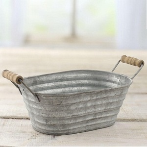 Baignoire ovale VINTAGE à poignée en fer métallique galvanisé, cuve ovale, profonde, moderne et ovale, avec poignée, livraison gratuite - Product Image 2