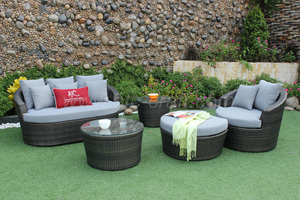 Juego de muebles de exterior de estilo moderno de ratán polivinílico clásico, marco de aluminio de mimbre, sofá para Patio, sala de estar, hoteles - Product Image 2