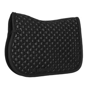 Coussinets de saut noirs en cuir pour l'équitation Style anglais avec rembourrage en mousse polaire et doublure en tissu - Product Image 1