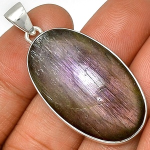 Pendentif en argent avec pierre de lune arc-en-ciel naturelle, bijou artisanal en pierre de lune de qualité supérieure, fournitures de bijouterie - Product Image 1