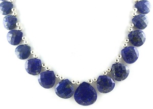 Lapis Lazuli naturel pierres précieuses facettes coeur forme Briolette perles faisant bricolage pierre bleue bijoux en gros AAA Grade étincelles - Product Image 2