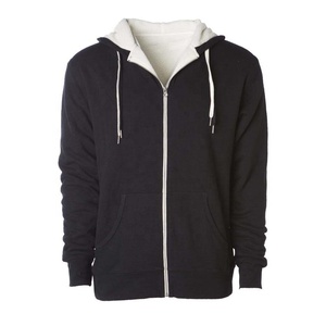 Sudadera con capucha con estampado de invierno XS para hombre con logotipo personalizado OEM, forro polar con cremallera de secado rápido y teñido liso - Product Image 3