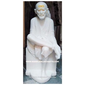 Exclusive White Marble Sai Baba Statue - Product Image 1