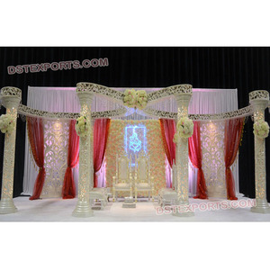 Mandap de Boda con Diseño de Mariposas - Pilar de Fibra de Vidrio de Lujo, Ligero y con Tamaño Personalizable para Bodas Hindúes, Decoración de Bodas - Product Image 1