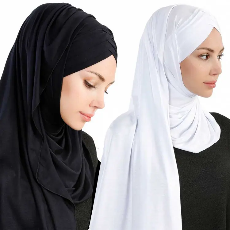 Desain Baru 2021 Syal Selendang Kaus Silang Ganda Jilbab Syal untuk Wanita Muslim