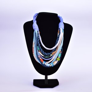 Cotton Necklace Light Blue Strand Scarf - Recycled Necklace - Product Image 1