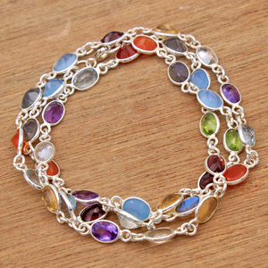 Collar de curación de la cadena de 7 chakra 9 chakra reiki collar Collar de plata de ley 925 - Product Image 6