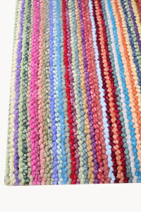 Ensembles de tapis indiens faits à la main, modernes, à rayures hirsutes, en laine rouge, à usage commercial, pour décoration d'intérieur - Product Image 5