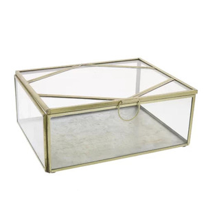 Boîte en verre décorative en laiton de grande qualité à prix raisonnable pour offrir en cadeau à des prix de gros avec couleur et tailles personnalisées - Product Image 5