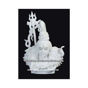 Statue de Shiva en marbre blanc, statue de dieu indien - Product Image 1