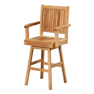 Venta al por mayor barato silla giratoria de teca de madera maciza sillas de comedor Muebles de Jardín-al aire libre Jepara muebles