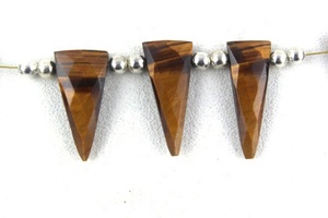 Cuentas de Jaspe Unakita Natural de Buena Calidad, Forma Triangular Facetada, Color Amarillo Negro, Grado AAA, Certificadas por Terceros - Product Image 2