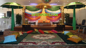 เวทีแต่งงาน Mehandi ปัญจาบแบบดั้งเดิม,เวที Sangeet แบบแต่งงานปัญจาบ,การออกแบบ Rajawada เวทีปัญจาบ Mehandi - Product Image 4