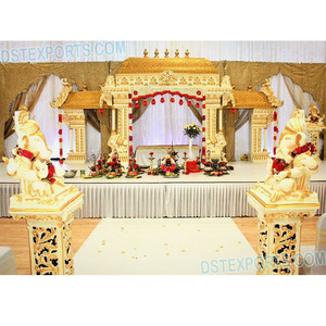Mandap de Boda de Lujo Profesional Diseñado por Manavari, Estilo Sri Lanka, Pilares de Fibra de Vidrio, Decoraciones de Boda Nuevas y Duraderas, Australia - Product Image 1