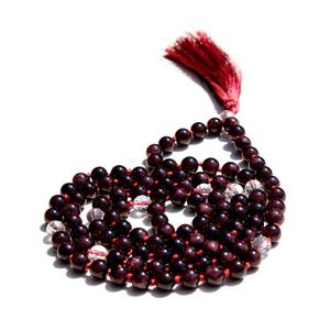 Collar largo de plata de primera ley con gema Natural para Yoga, collar, Gargantilla, plata esterlina 108, piedra Natural, granate - Product Image 2