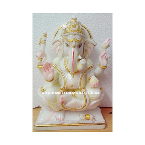 Statue en marbre du dieu indien Ganesh - Product Image 1