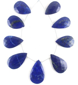 Pierres précieuses bleues à facettes en forme de poire Lapis Lazuli naturel Concentration d'éveil perles de Briolette vente en gros - Product Image 1