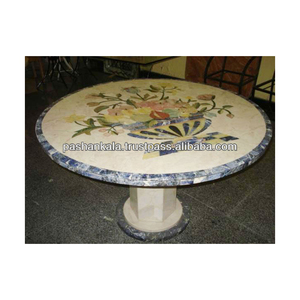 Plateaux de table en marbre blanc incrusté - Product Image 1