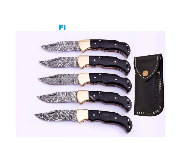 Дамасский складной нож ручной работы, миниатюрный охотничий клинок из дамасской стали с ручкой из ореховой древесины