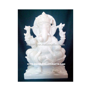 รูปปั้นพระพิฆเนศหินอ่อนที่สวยงาม - Product Image 1