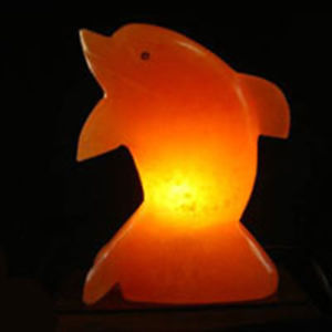 Lampe à sel créative avec Base en bois et cordon, fabriqué avec le sel himayen en en forme de dauphin, décoration - Product Image 6