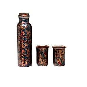 Copper <b>Water</b> <b>Bottle</b> for Direct Drinking Ayurvedic Design for Home Office Wedding Decor Durable <b>Metal</b> Material Perfect Gift Idea - Product Image 1