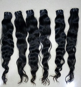 100% extensions de cheveux humains vierges indiens Remy cheveux ondulés non traités - Product Image 2