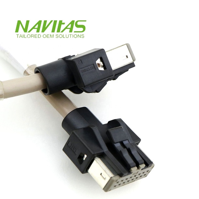 Custom 16 Pin Solid PVC Hirose Compatible Automotive Wiring Harness Cable Assembly