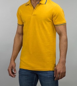 Camiseta de piqué con logotipo personalizado para hombre, camiseta amarilla con cuello Polo de talla grande, secado rápido y transpirable, características impresas sostenibles - Product Image 2