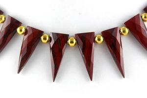 ของแท้คริสตัลHealingหิน 1 StrandธรรมชาติสีแดงJasperอัญมณีเหลี่ยมสามเหลี่ยมเหลี่ยมผืนผ้ารูปทรงBrioletteลูกปัดขายส่ง - Product Image 3