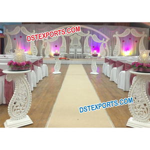 Ensemble de décoration de scène de mariage Paisleys, ensemble de scène d'ambiance de mariage en FRP, ensemble de scène de mariage indien, piliers de scène en mangue, décoration de scène, décoration d'événement au Royaume-Uni - Product Image 1